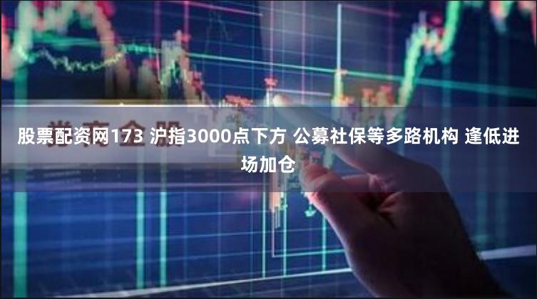 股票配资网173 沪指3000点下方 公募社保等多路机构 逢低进场加仓