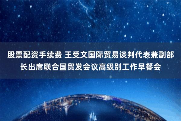 股票配资手续费 王受文国际贸易谈判代表兼副部长出席联合国贸发会议高级别工作早餐会