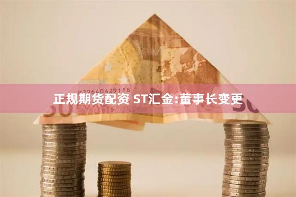 正规期货配资 ST汇金:董事长变更